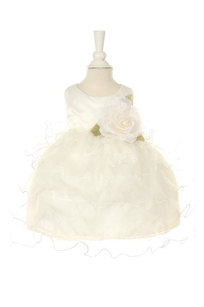 ivory infant girls layered ruffle dresses